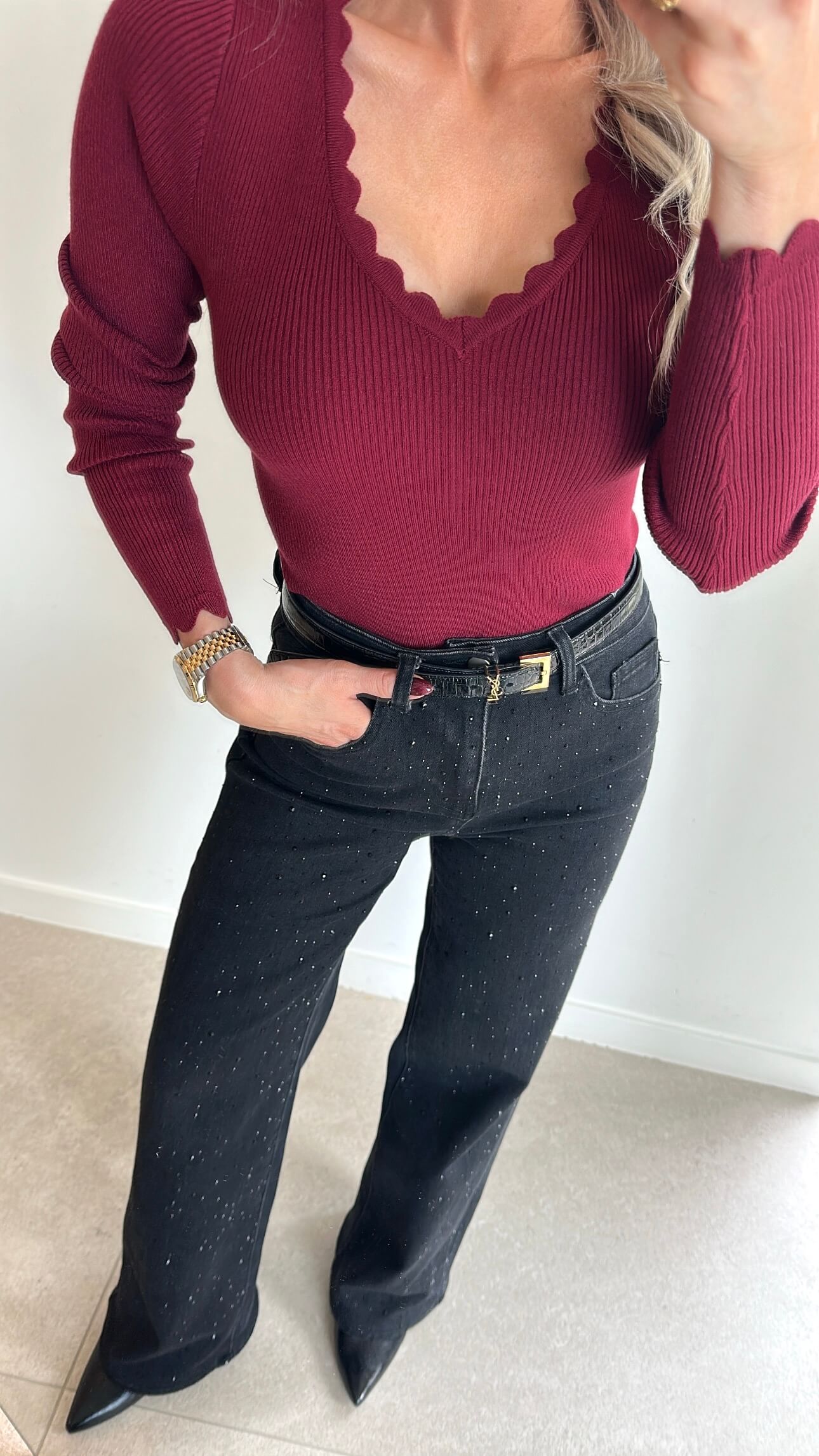 TILLIE Top - bordeaux