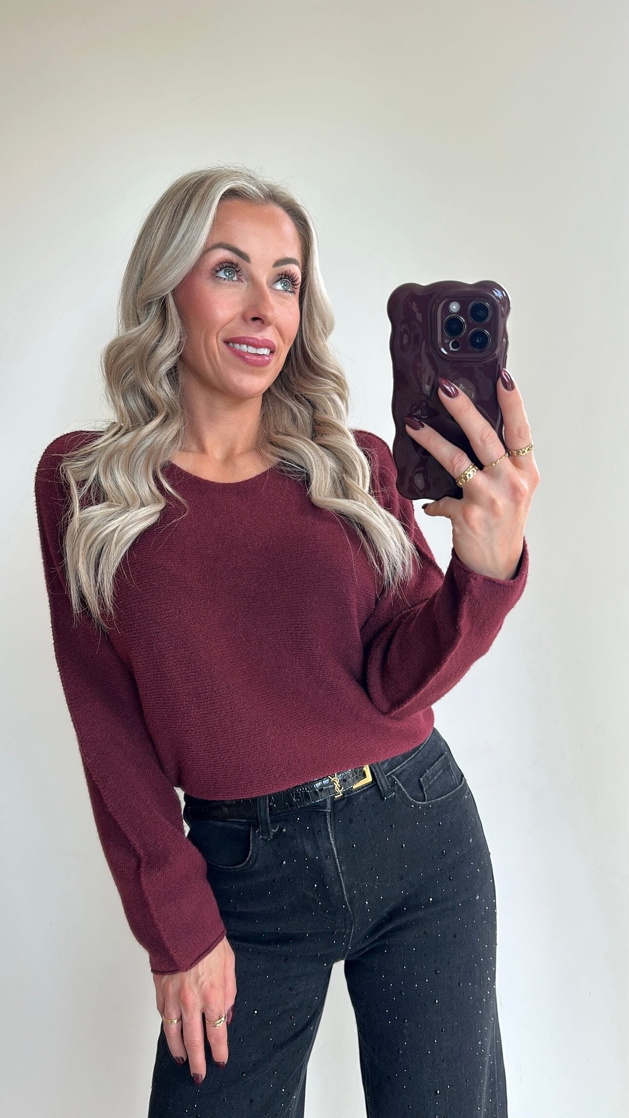 EMILIE Pull - bordeaux